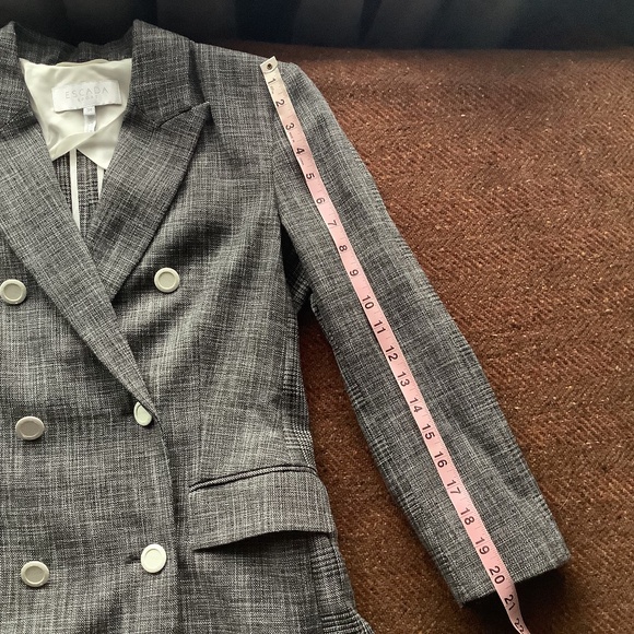 Escada blazer plaid, black & ivory, size 34 - Picture 14 of 15